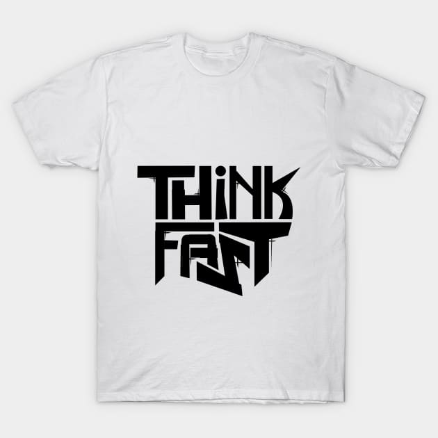 Think Fast - Logo Black T-Shirt by Dayton Writers Movement: Audio Dramas